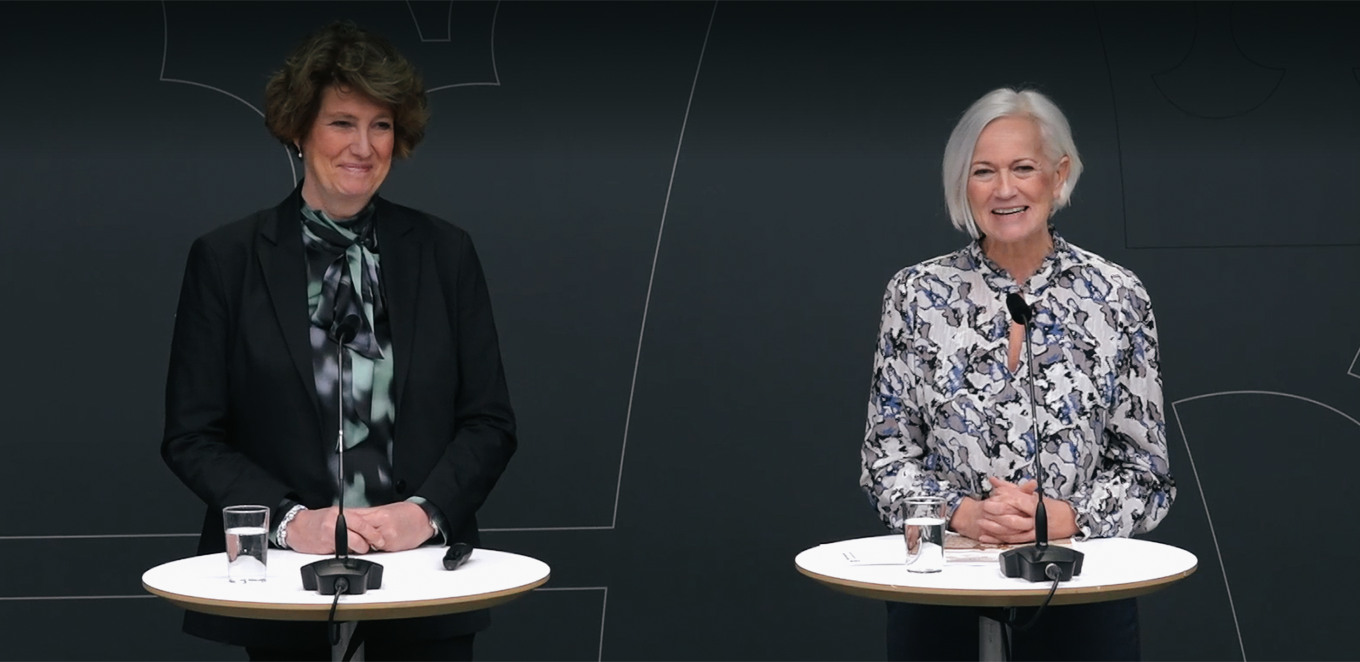 Utredaren Mef Nilbert och sjukvårdsminister Acko Ankarberg Johansson