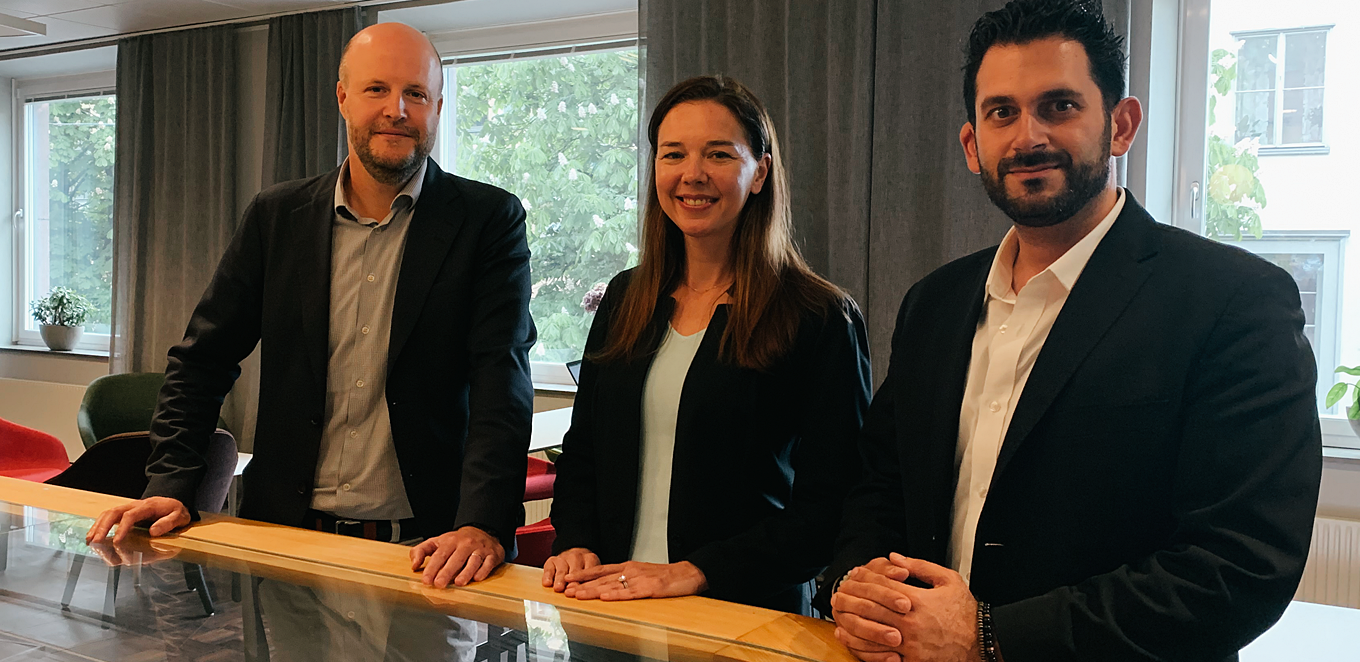 Foto på Per Öhlén från Sanofi, Kara Brotemarkle från Roche och Georges Dagher från GSK.